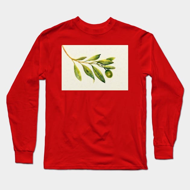 Olive branch Long Sleeve T-Shirt by happyantsstudio